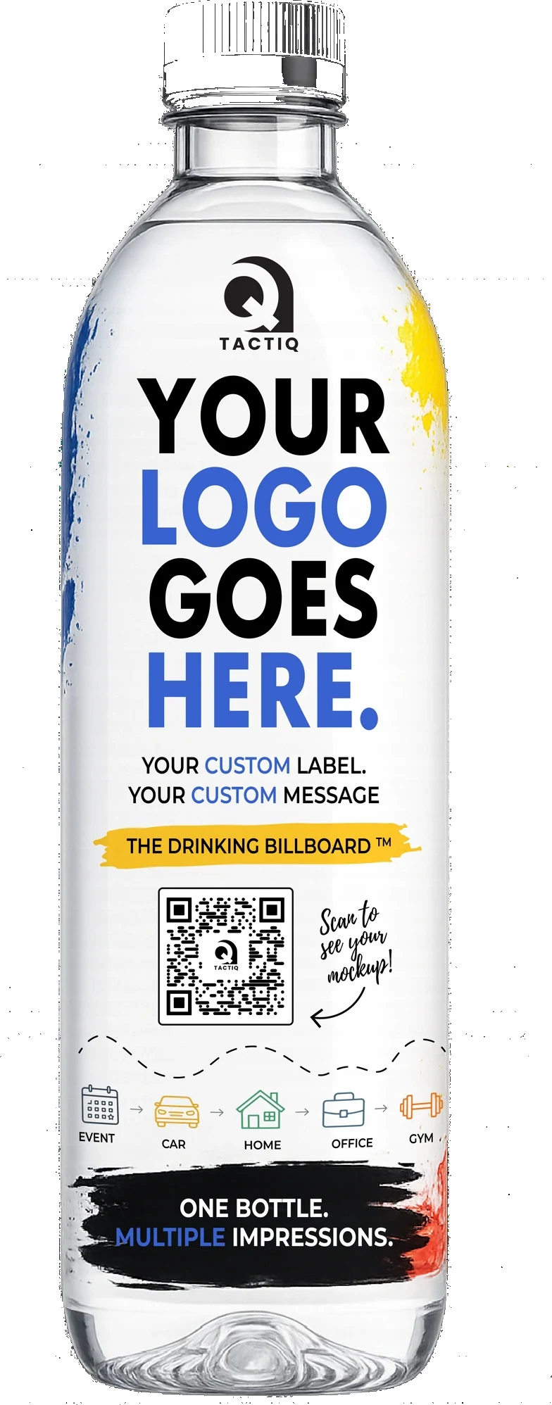 Tactiq custom label water bottle — Your Logo Goes Here